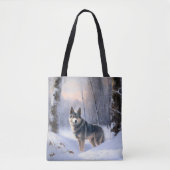 Zweeds Vallhund liet het sneeuwen Kerstmis Tote Bag (Voorkant)
