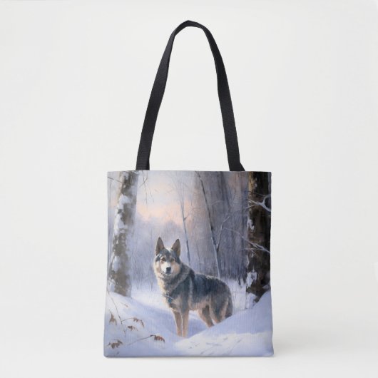 Zweeds Vallhund liet het sneeuwen Kerstmis Tote Bag (Voorkant)