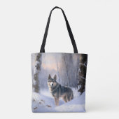 Zweeds Vallhund liet het sneeuwen Kerstmis Tote Bag (Achterkant)