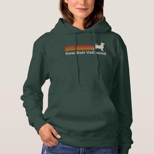  Zweeds Vallhund Retro mama Dad Dog Hoodie (Voorkant)