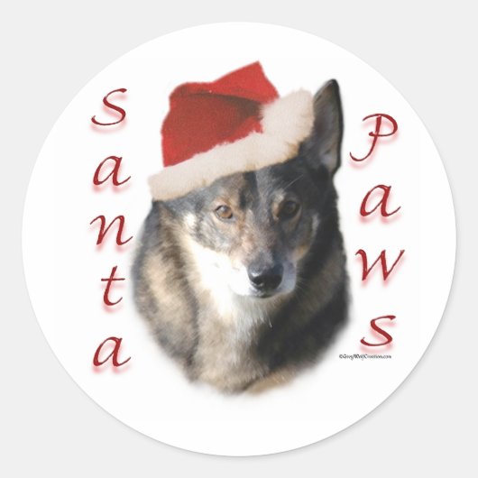 Zweeds Vallhund Santa Paws - Sticker (Voorkant)