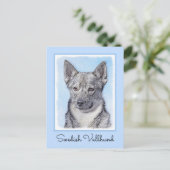 Zweeds Vallhund-schilderij - Kute Original Dog Art Briefkaart (Staand voorkant)