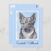 Zweeds Vallhund-schilderij - Kute Original Dog Art Briefkaart (Voorkant / Achterkant)