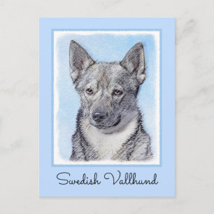 Zweeds Vallhund-schilderij - Kute Original Dog Art Briefkaart