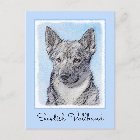 Zweeds Vallhund-schilderij - Kute Original Dog Art Briefkaart (Voorkant)