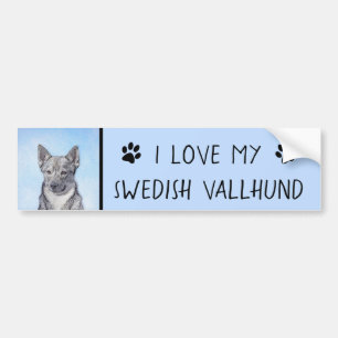 Zweeds Vallhund-schilderij - Kute Original Dog Art Bumpersticker