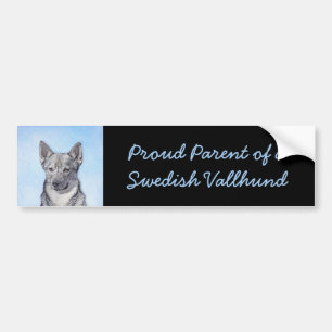 Zweeds Vallhund-schilderij - Kute Original Dog Art Bumpersticker