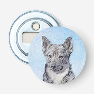 Zweeds Vallhund-schilderij - Kute Original Dog Art Button Flesopener