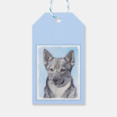 Zweeds Vallhund-schilderij - Kute Original Dog Art Cadeaulabel (Achterkant)