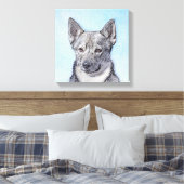 Zweeds Vallhund-schilderij - Kute Original Dog Art Canvas Afdruk (Insitu (Slaapkamer))