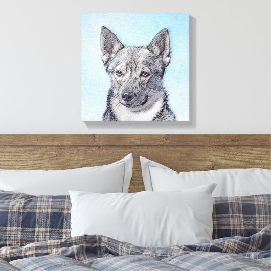 Zweeds Vallhund-schilderij - Kute Original Dog Art Canvas Afdruk (Insitu (Slaapkamer))