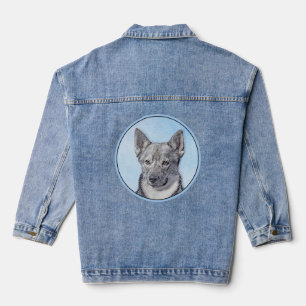 Zweeds Vallhund-schilderij - Kute Original Dog Art Denim Jacket