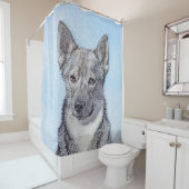 Zweeds Vallhund-schilderij - Kute Original Dog Art Douchegordijn (In situ)