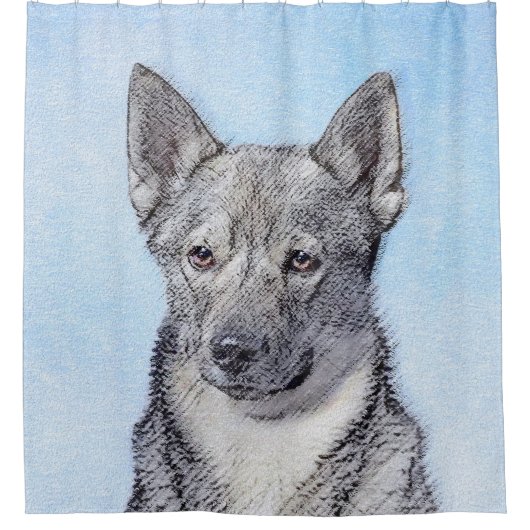 Zweeds Vallhund-schilderij - Kute Original Dog Art Douchegordijn (Voorkant)