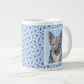 Zweeds Vallhund-schilderij - Kute Original Dog Art Grote Koffiekop (Voorkant rechts)