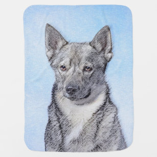 Zweeds Vallhund-schilderij - Kute Original Dog Art Inbakerdoek