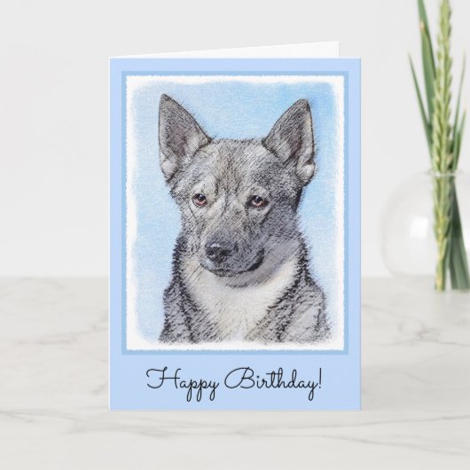 Zweeds Vallhund-schilderij - Kute Original Dog Art Kaart (Voorkant)