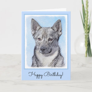 Zweeds Vallhund-schilderij - Kute Original Dog Art Kaart