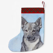 Zweeds Vallhund-schilderij - Kute Original Dog Art Kleine Kerstsok (Achterkant)