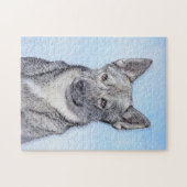 Zweeds Vallhund-schilderij - Kute Original Dog Art Legpuzzel (Horizontaal)
