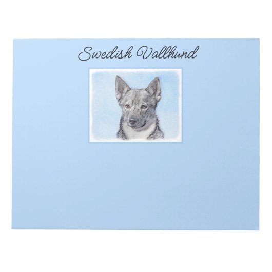 Zweeds Vallhund-schilderij - Kute Original Dog Art Notitieblok (Voorkant)