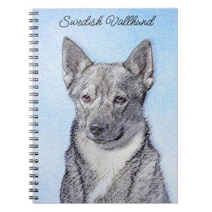 Zweeds Vallhund-schilderij - Kute Original Dog Art Notitieboek