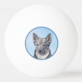 Zweeds Vallhund-schilderij - Kute Original Dog Art Pingpongbal (Achterkant)