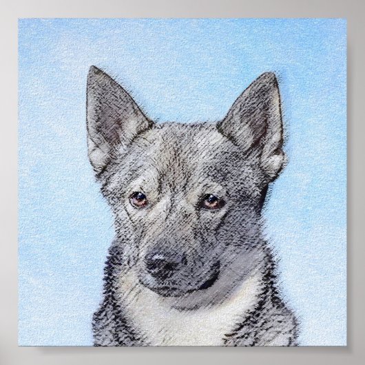 Zweeds Vallhund-schilderij - Kute Original Dog Art Poster (Voorkant)