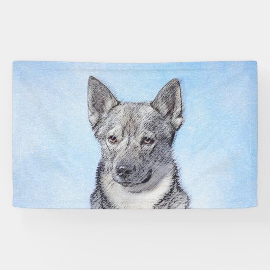 Zweeds Vallhund-schilderij - Kute Original Dog Art Spandoek (Horizontaal)