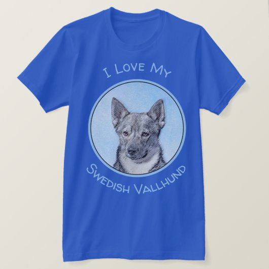 Zweeds Vallhund-schilderij - Kute Original Dog Art T-shirt (Design voorkant)