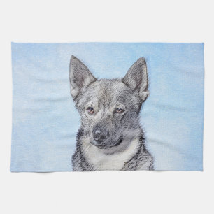 Zweeds Vallhund-schilderij - Kute Original Dog Art Theedoek
