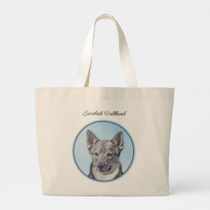 Zweeds Vallhund schilderij Schattigee originele ho Grote Tote Bag