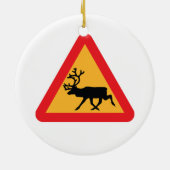 Zweeds verkeersbord voor rendieren keramisch ornament (Achterkant)