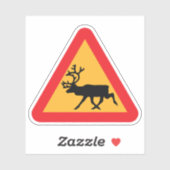 Zweeds verkeersbord voor rendieren sticker (Vel)