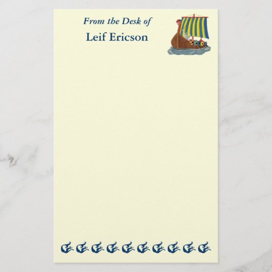 Zweeds Viking Ship Briefpapier (Voorkant)