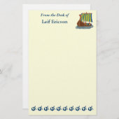 Zweeds Viking Ship Briefpapier (Voorkant / Achterkant)