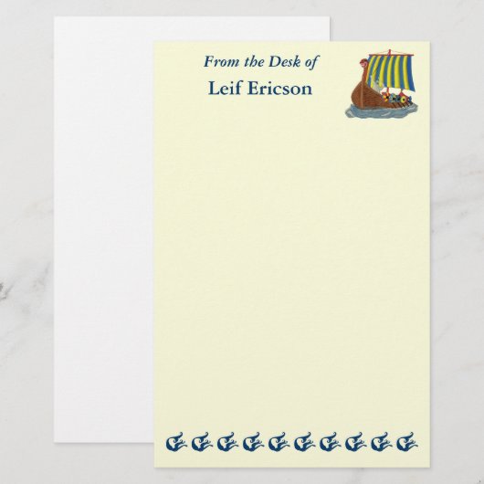 Zweeds Viking Ship Briefpapier (Voorkant / Achterkant)