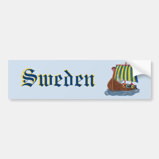 Zweeds Viking Ship Bumpersticker (Voorkant)
