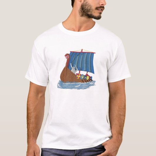 Zweeds Viking Ship Scandinavian T-shirt (Voorkant)