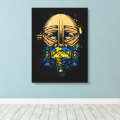 Zweeds Viking Warrior Gift Zweden Viking Helm Canvas Afdruk (Insitu (Houten vloer))