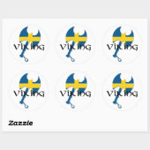 Zweeds Viking Zweedse vlag Ax Ronde Sticker (Vel)