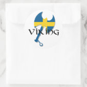 Zweeds Viking Zweedse vlag Ax Ronde Sticker (Tas)