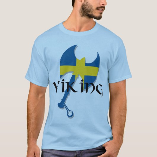 Zweeds Viking Zweedse vlag Ax T-shirt (Voorkant)