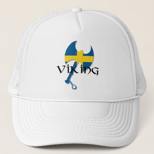 Zweeds Viking Zweedse vlag Ax Trucker Pet (Voorkant)