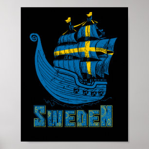 Zweeds Vikingschip Gift Zweeds Viking Poster