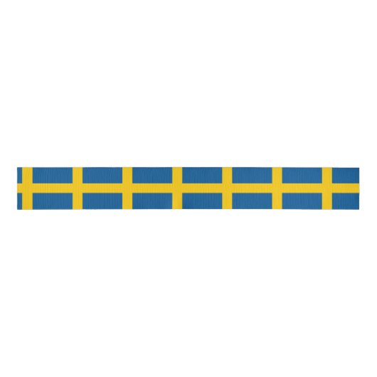 Zweeds Vlag en Zweden reizen, vakantie/sport Grosgrain Lint (Voorkant)