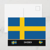 Zweeds vlag en Zweeds land reizen/Zweden Briefkaart (Voorkant / Achterkant)