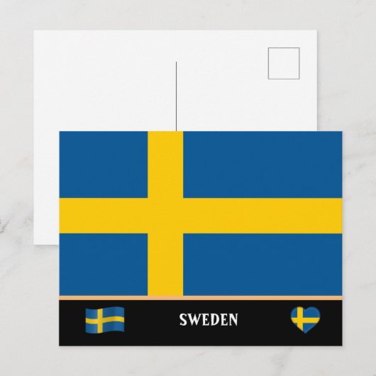 Zweeds vlag en Zweeds land reizen/Zweden Briefkaart (Voorkant / Achterkant)