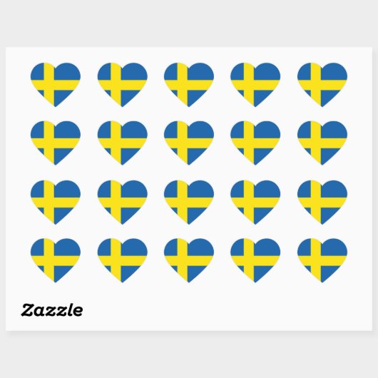 Zweeds Vlag Hart Hart Sticker (Vel)