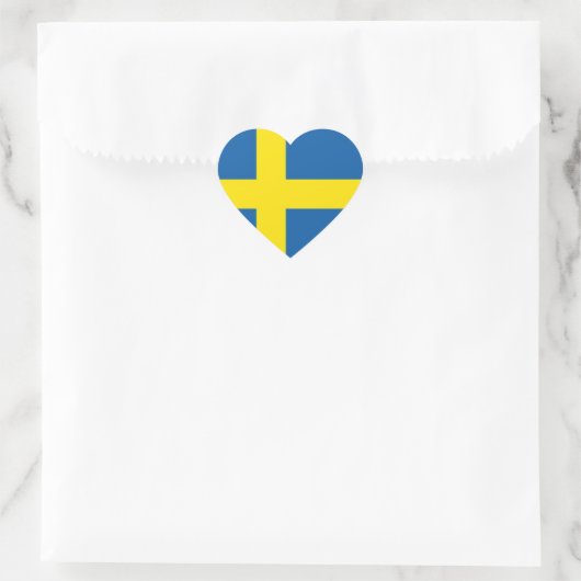 Zweeds Vlag Hart Hart Sticker (Tas)